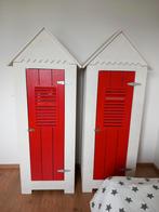 2 strandhuisjes kinderkastjes rood wit, Kinderen en Baby's, 50 tot 70 cm, Kast, 105 cm of meer, Gebruikt