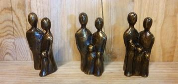 bronzen beeld / Familie met 1,2 en 3 KINDEREN/ brons
