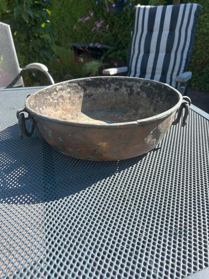 Antieke Koperen Pot met Handvatten, Antiek en Kunst, Antiek | Koper en Brons, Koper, Ophalen of Verzenden