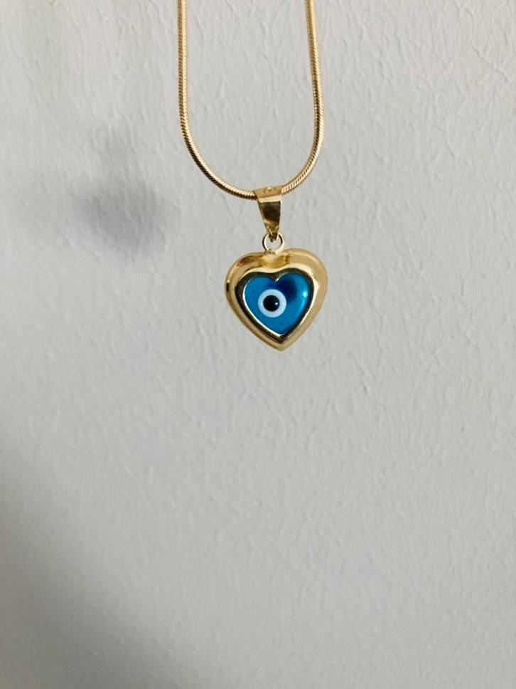 Kettinghanger goud 14 karaat oog 585 anna nina, Sieraden, Tassen en Uiterlijk, Kettinghangers, Nieuw, Goud, Ophalen of Verzenden