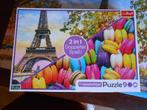 dubbelzijdige puzzel Eiffeltoren en Makarons compleet en net, Ophalen of Verzenden, 500 t/m 1500 stukjes, Gebruikt, Legpuzzel