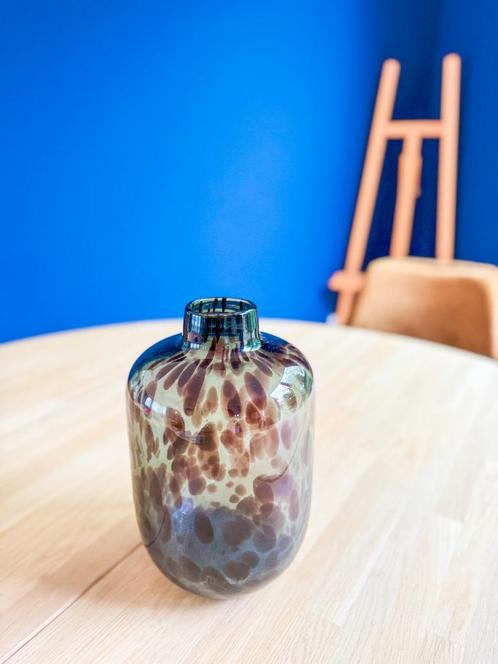 NIEUWE Cheetah luipaard leopard glazen vaas glas 28 x 17 cm, Huis en Inrichting, Woonaccessoires | Vazen, Nieuw, Overige kleuren