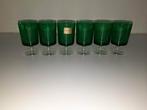 6 Luminarc Borrel Glaasjes Groen Vintage., Ophalen of Verzenden, Zo goed als nieuw, Borrel- of Shotglas