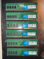 6x Crucial/Micron 4GB DDR4 2400MHz geheugen, Computers en Software, RAM geheugen, Gebruikt, DDR4, Ophalen of Verzenden, Desktop
