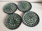 Set 4 Vintage Bunzlau Castle Ontbijtborden Blauw Bloem 60’s, Ophalen of Verzenden