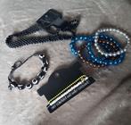 Set van 7 armbanden en 1 zwarte Accessorize choker ketting, Overige materialen, Verzenden, Zwart, Zo goed als nieuw