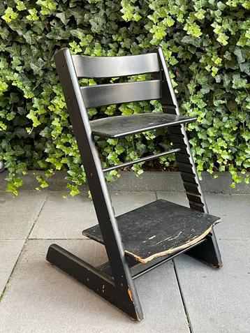 Stokke Zwarte Meegroeistoel Kinderstoel Opknapper beschikbaar voor biedingen