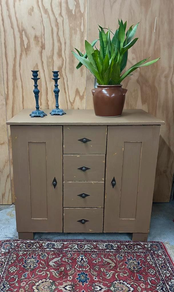 Brocante kast - dressoir - commode - bruin, Huis en Inrichting, Kasten | Ladekasten, Zo goed als nieuw, Minder dan 100 cm, 25 tot 50 cm