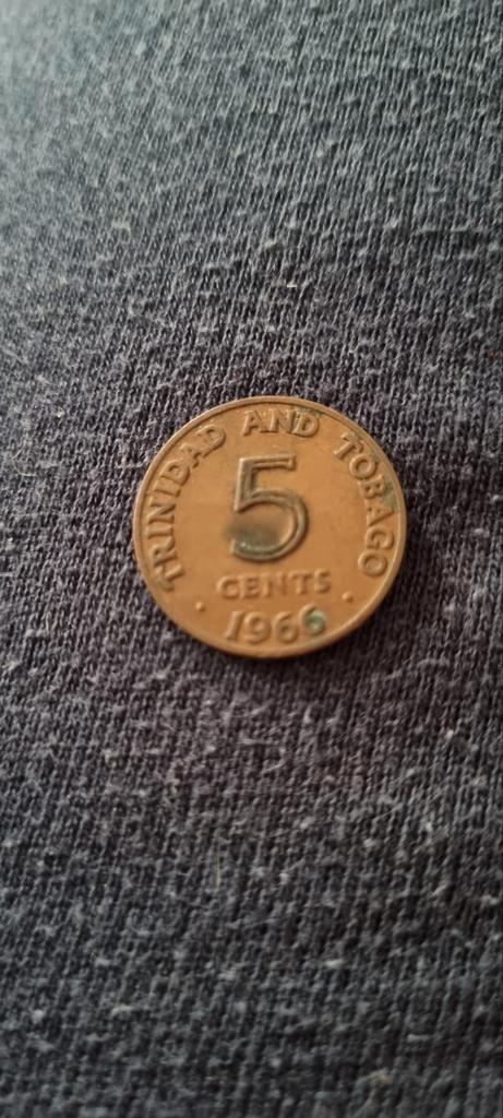 Trinidad en Tobago 5 Cent 1966, Postzegels en Munten, Munten | Nederland, Losse munt, 5 cent, Ophalen of Verzenden