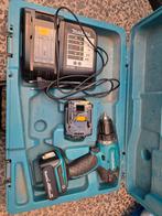Makita Schroeftol + 2x Accu 14V + Lader + Koffer, Gebruikt, Variabele snelheid, Ophalen of Verzenden, Boor- en Schroefmachine