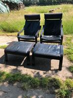 IKEA Poang zwart leer, Ophalen, Gebruikt, 50 tot 75 cm, Leer