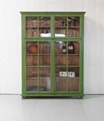 Grote kast | Groene kast | Vitrinekast | Vintage kast, Ophalen of Verzenden