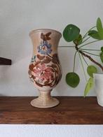 Prachtige vaas retro bruin aardewerk, Overige kleuren, Aardewerk of Porselein, Ophalen of Verzenden, Zo goed als nieuw