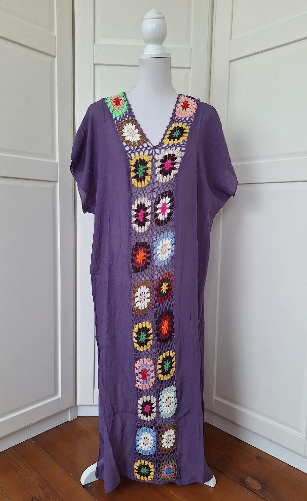 Nieuwe paarse dunne hippie ibiza crochet jurk, maat XXL, Kleding | Dames, Jurken, Nieuw, Maat 46/48 (XL) of groter, Paars, Onder de knie