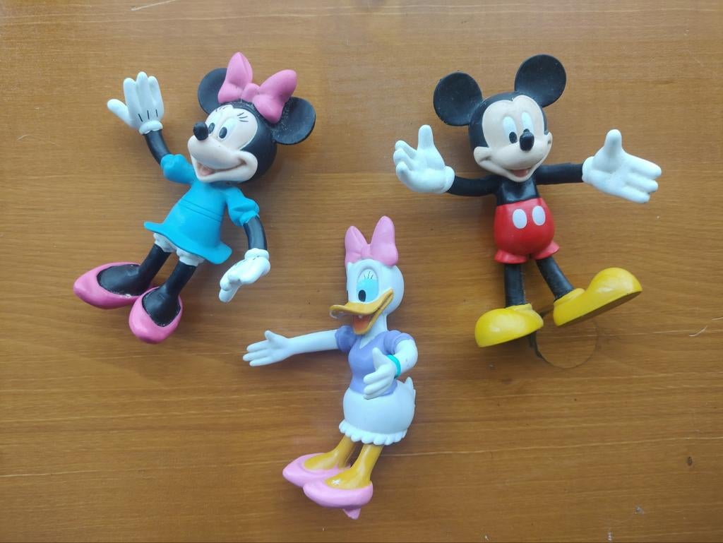 Vintage Disney Hangfiguren - Mickey, Minnie & Katrien, Kinderen en Baby's, Speelgoed | Houten speelgoed, Ophalen, Gebruikt, Overige typen