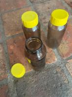 40 Melkflessen bruin glas paplam inmaak knutselen invriezen, Ophalen of Verzenden