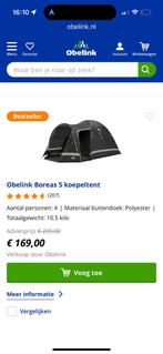 Obelink Boreas 5 koepeltent, Ophalen, Zo goed als nieuw, Tot en met 4