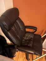 Zwarte leren bureaustoel, Ophalen, Gebruikt, Zwart, Bureaustoel