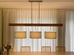 Hanglamp eettafel met drie lampenkappen, Huis en Inrichting, Lampen | Hanglampen, Ophalen, Gebruikt, Metaal, 75 cm of meer