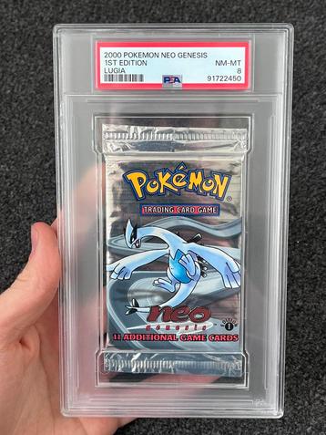Pokémon 1st edition PSA 8 Neo Genesis series booster pack beschikbaar voor biedingen