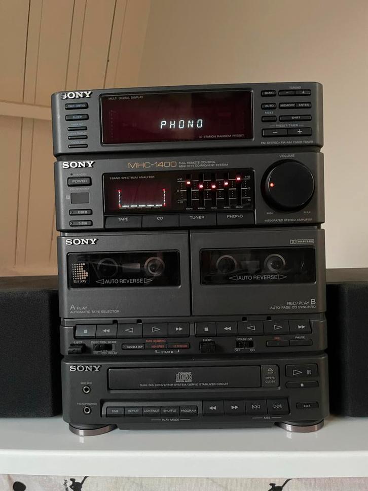 Sony MHC-1400 microset (zonder speakers), Audio, Tv en Foto, Stereo-sets, Cassettedeck, Cd-speler, Tuner of Radio, Speakers, Sony