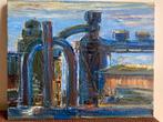 Schilderij Hoogovens Fabriek Industrie Harold Schouten, Ophalen of Verzenden