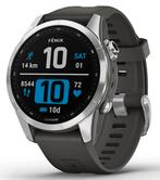 Garmin Fenix 7 Solar Zilver/grijs 42 mm incl hartslagmeter, Grijs, Ophalen of Verzenden, IOS, Zo goed als nieuw