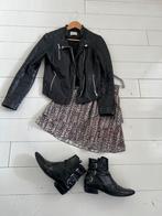 Gestuz zwart leren biker jack, Zwart, Ophalen of Verzenden, Zo goed als nieuw, Gestuz