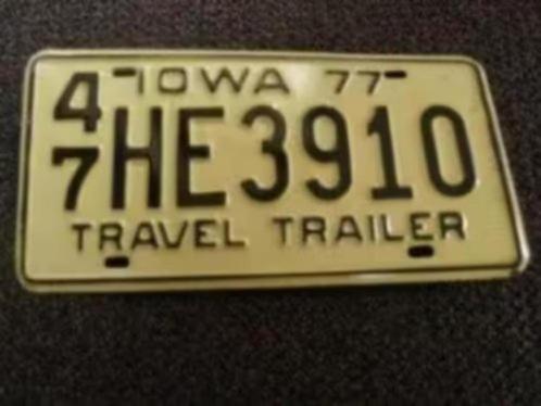 Kentekenplaat licenseplate Iowa 1977 USA, Verzamelen, Automerken, Motoren en Formule 1, Gebruikt, Auto's, Verzenden