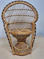 Vintage rieten pauwpopstoel, Gebruikt, N.v.t., N.v.t., Ophalen of Verzenden