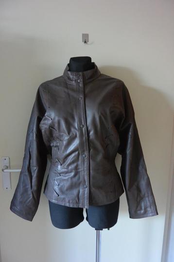 warm leren jack 40 vleermuis model bruin NIEUW beschikbaar voor biedingen