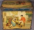 Koffie en Thee Blik van de Gruyter 1930 met jachttaferelen, Ophalen of Verzenden, Gebruikt, Overige