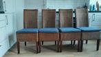4 eetkamerstoelen, Huis en Inrichting, Stoelen, Gebruikt, Bruin, Lloyd Loom, Vier