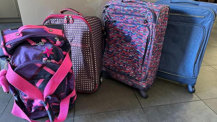 Kipling trolleys origineel, 4-wiel, multicolor. NIEUW!, Sieraden, Tassen en Uiterlijk, Koffers, Nieuw, Overige materialen, 50 tot 60 cm