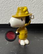 Peanuts Snoopy opwindfiguur detective vergrootglas Woodstock, Verzamelen, Ophalen of Verzenden, Snoopy, Gebruikt, Beeldje of Figuurtje