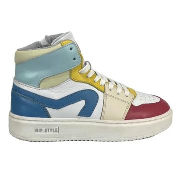 HIP maat 30 lerensneaker/rits wit/blauw/rood gratisverzenden beschikbaar voor biedingen