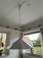 Achthoekige wit metalen lamp, jaren 90, Huis en Inrichting, Lampen | Hanglampen, Minder dan 50 cm, Jaren 90, Gebruikt, Metaal