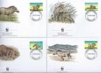 wwf wnf Wratten zwijn Djibutie 4 fdc 2000 bedreigde diersoor, Postzegels en Munten, Ophalen of Verzenden, Dier of Natuur, Postfris