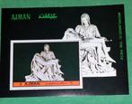 Ajman postzegel Michelangelo's Piëta, Ophalen of Verzenden, Zo goed als nieuw, Overige formaten, Arabisch