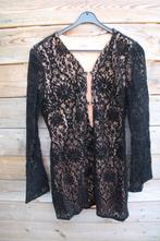 Jurk zwart Elsa Bik Bok fluweel kant Vaste prijs, Maat 38/40 (M), Zwart, Elsa Bik Bok, Ophalen of Verzenden