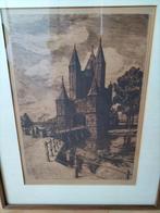 Ets Amsterdamse poort haarlem, Antiek en Kunst, Kunst | Schilderijen | Klassiek, Ophalen