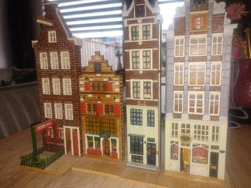 Amsterdamse houten huisjes 27 cm lanG zlf Gemaakt in 19 89
