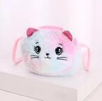 Kindertasje - Kat – Pluche - Roze/Groen - Schouder tas - Dye, Ophalen of Verzenden, Nieuw, Overige
