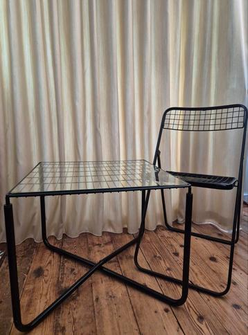 Vintage zwarte draadstaal tafel Niels Gammelgaard design beschikbaar voor biedingen