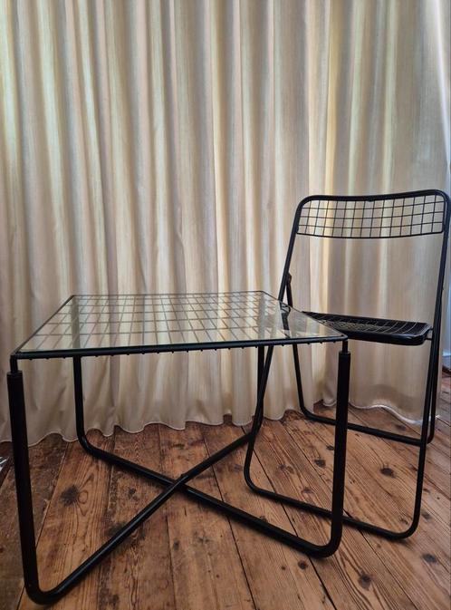 Vintage zwarte draadstaal tafel Niels Gammelgaard design, Huis en Inrichting, Tafels | Sidetables, Gebruikt, 25 tot 50 cm, 50 tot 100 cm
