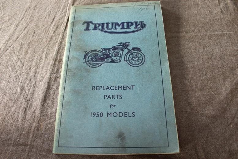 Triumph 1950 models 3T Speed Twin T100 motorcycle parts list, Motoren, Ophalen of Verzenden, Triumph