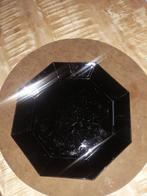Aropal zwart glazen 8 hoekig bord dinnerbord, Glas, Bord(en), Gebruikt, Ophalen of Verzenden