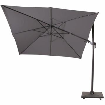 Zweefparasol Borneo 3x3meter vierkant, antraciet, kantelbaar beschikbaar voor biedingen