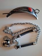 Vintage Haarspeld & Ketting in één koop, Gebruikt, Ophalen of Verzenden, Met bedels of kralen, Zilver