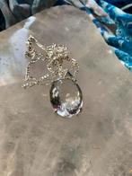 Bergkristal azeztuliet XL hanger beschermt hoge trilling TIP, Ophalen of Verzenden, Nieuw, Zilver, Met edelsteen